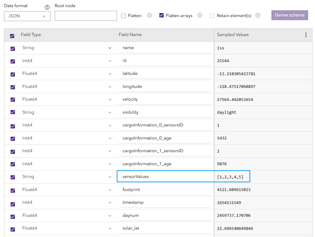 JSON array flattening array exemption