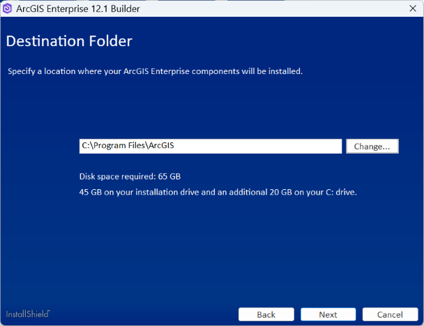 Provide the installation location for ArcGIS Enterprise Builder