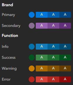 Brand and Function color settings Brand and Function color settings